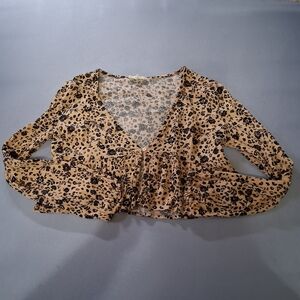 Leopard Print V-Neck Women's Top